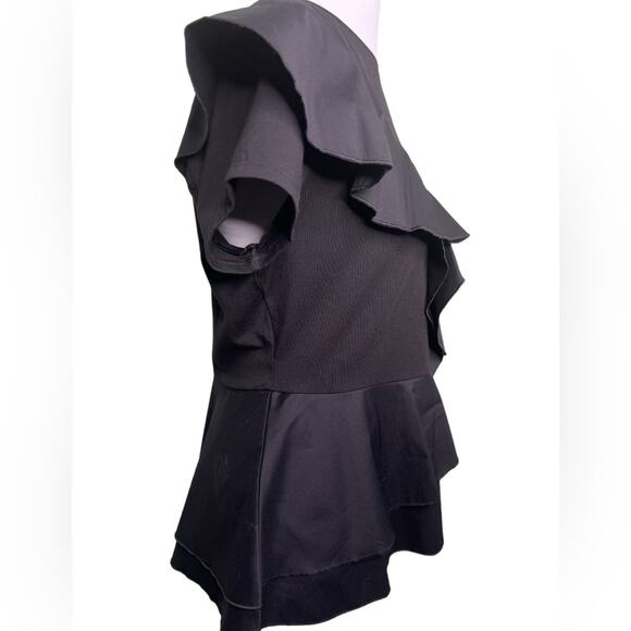 WHBM Black Ruffles Peplum Blouse Size M - Picture 8 of 11